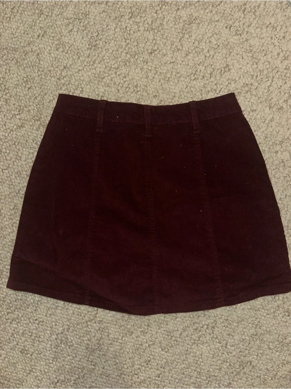 Celebrity Pink Button-Front A-Line Skirt in Burgundy
